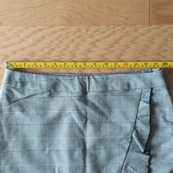 NWT Nanette Lepore Black & White Houndstooth Ruffle Midi Skirt - Picture 5 of 9